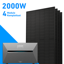 2000W Balkonkraftwerk mit Speicher | 4x 500W Solarmodule & Anker SOLIX Solarbank 3 Pro