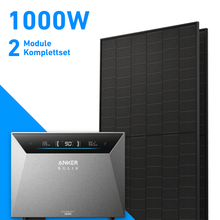 1000W/800W Balkonkraftwerk mit Speicher | 2x 500W Solarmodule & Anker SOLIX Solarbank 4 Pro