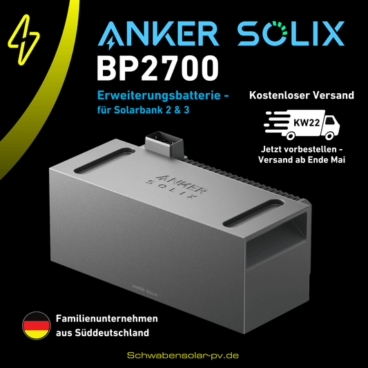 ANKER SOLIX Solarbank 3 BP2700 Erweiterungsbatterie 2.688 Wh für Solarbank 2 & 3