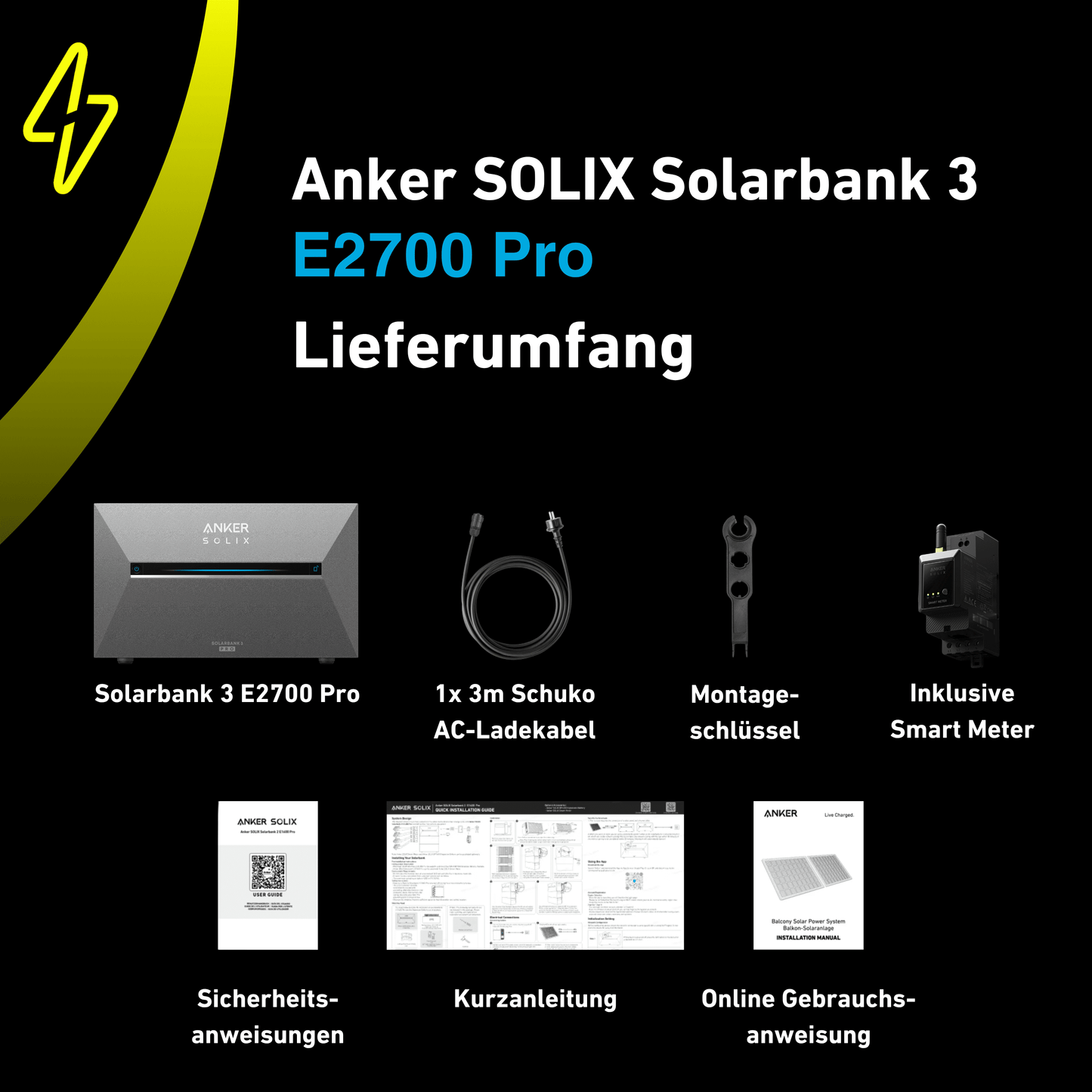 ANKER SOLIX Solarbank 3 E2700 Pro 2,69 kWh inklusive Smart Meter