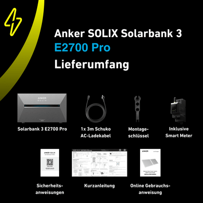 ANKER SOLIX Solarbank 3 E2700 Pro 2,69 kWh inklusive Smart Meter