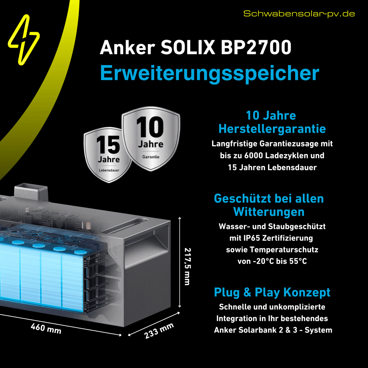 ANKER SOLIX Solarbank 3 BP2700 Erweiterungsbatterie 2,69 kWh