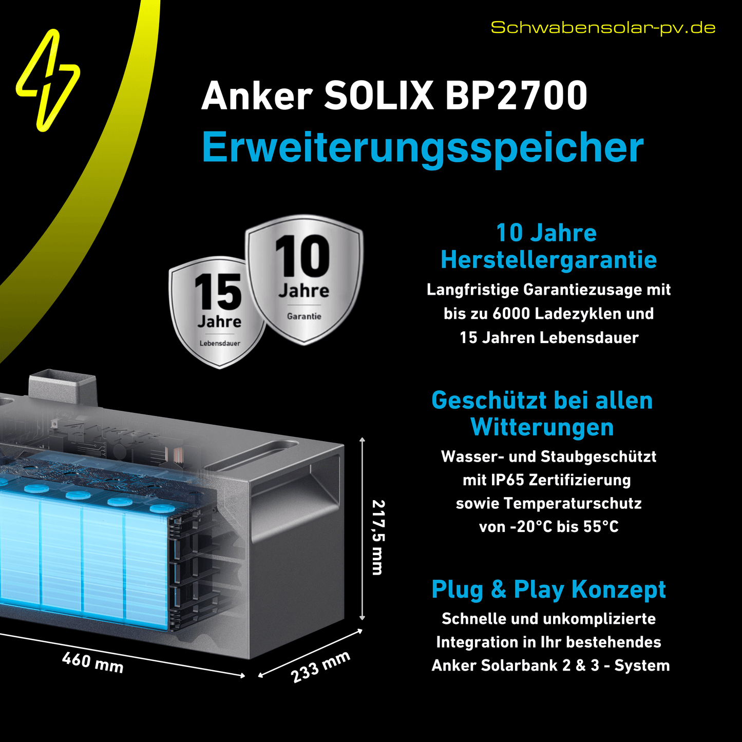 ANKER SOLIX Solarbank 3 BP2700 Erweiterungsbatterie 2,69 kWh für 2. & 3. Gen.