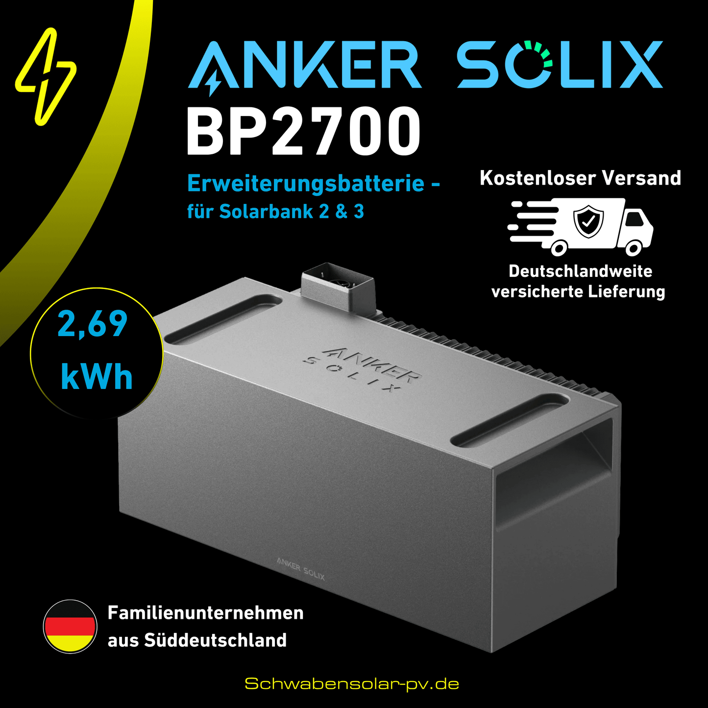 ANKER SOLIX Solarbank 3 BP2700 Erweiterungsbatterie 2,69 kWh für 2. & 3. Gen.