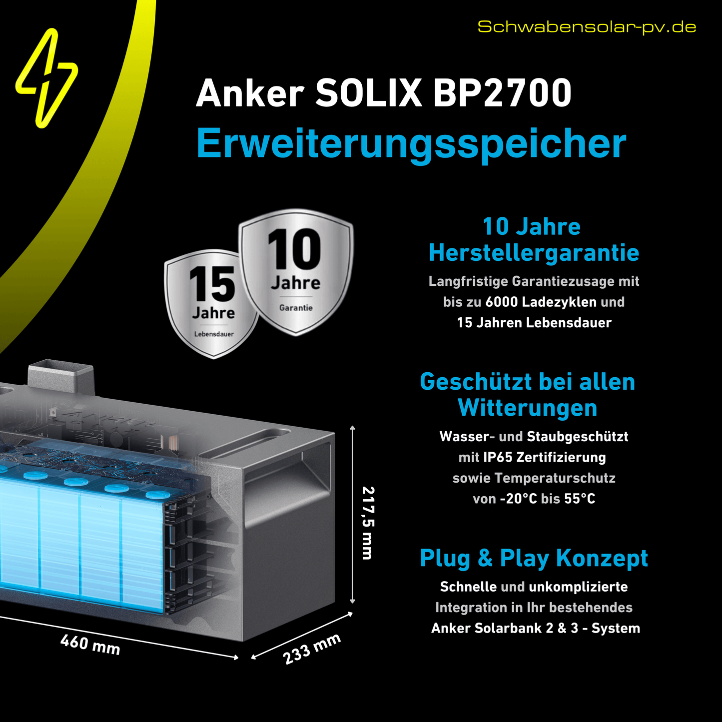 ANKER SOLIX Solarbank 3 BP2700 Erweiterungsbatterie 5,38 kWh für 2. & 3. Gen.