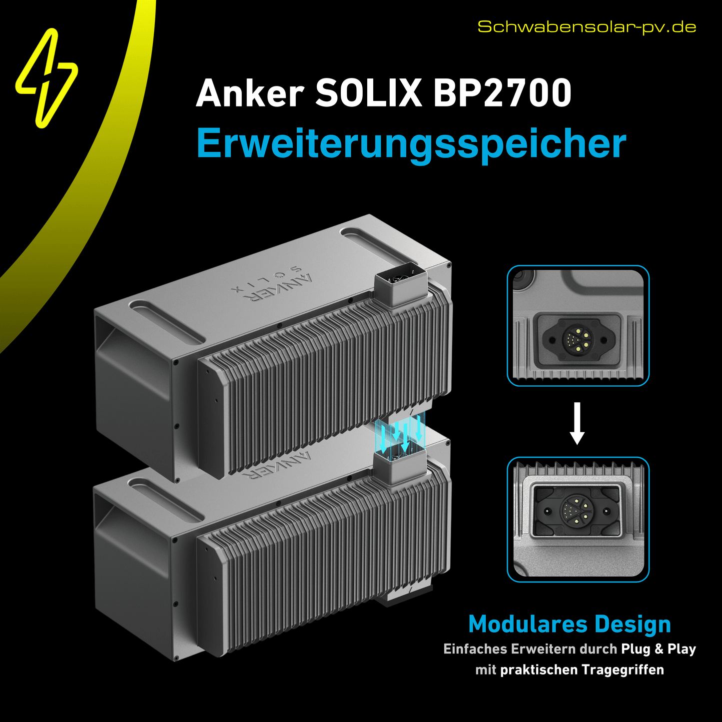 ANKER SOLIX Solarbank 3 BP2700 Erweiterungsbatterie 5,38 kWh für 2. & 3. Gen.