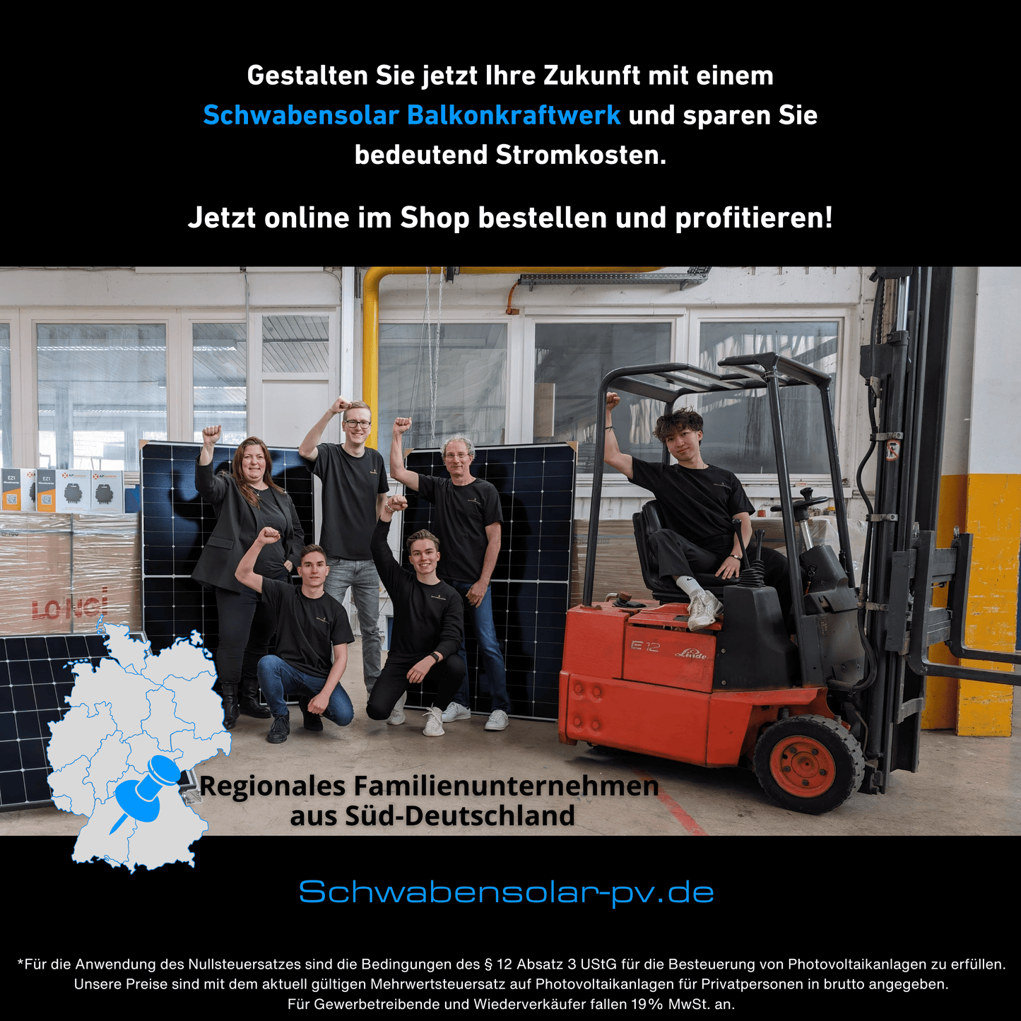 Schwabensolar Balkonkraftwerk 2000 Watt mit Anker SOLIX 3 E2700 Pro 2,69 kWh Speicher | Komplettset mit Flachdachhalterung