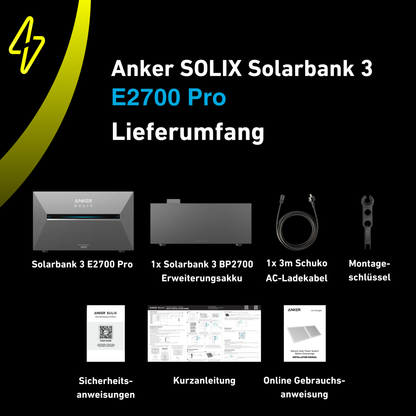 Anker SOLIX Solarbank 3 E2700 Pro + BP2700 Erweiterungsbatterie 5,38 kWh